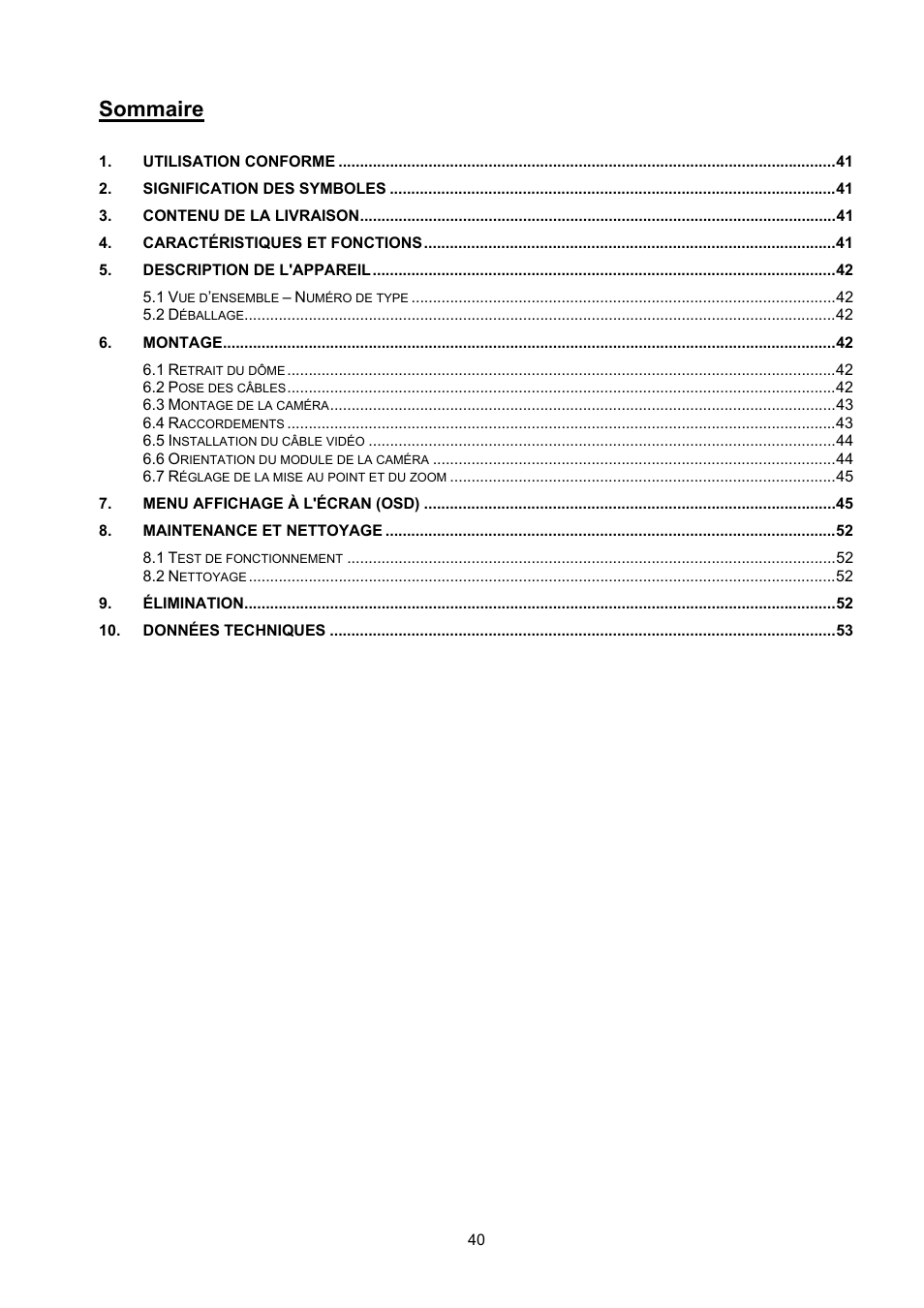 Sommaire | ABUS TVHD71000 User Manual | Page 40 / 106