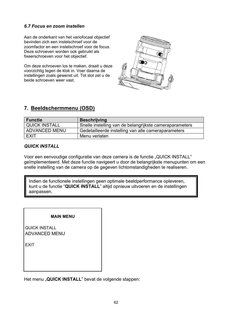Beeldschermmenu (osd) | ABUS TVHD71000 User Manual | Page 62 / 106