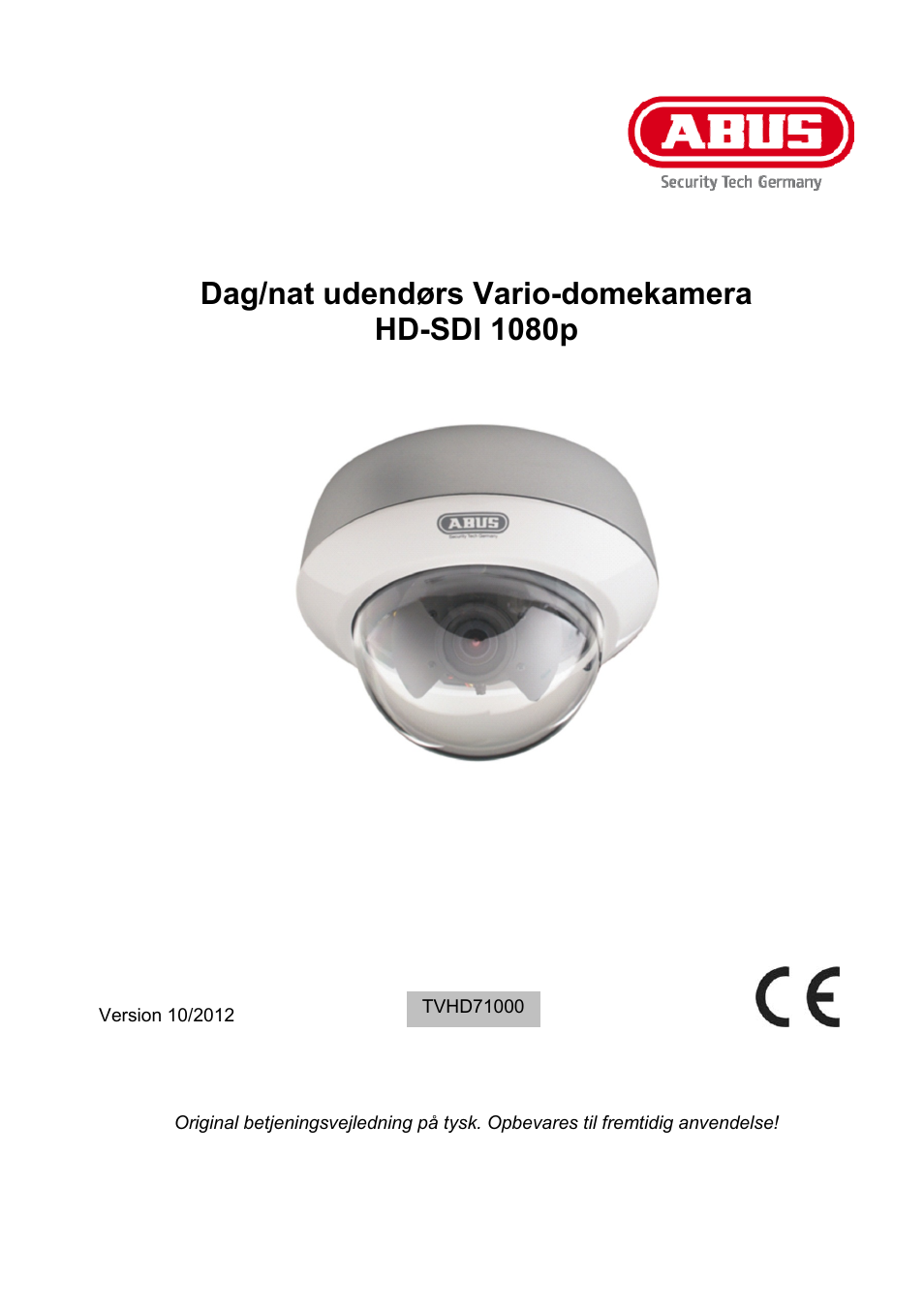 Dag/nat udendørs vario-domekamera, Hd-sdi 1080p | ABUS TVHD71000 User Manual | Page 71 / 106