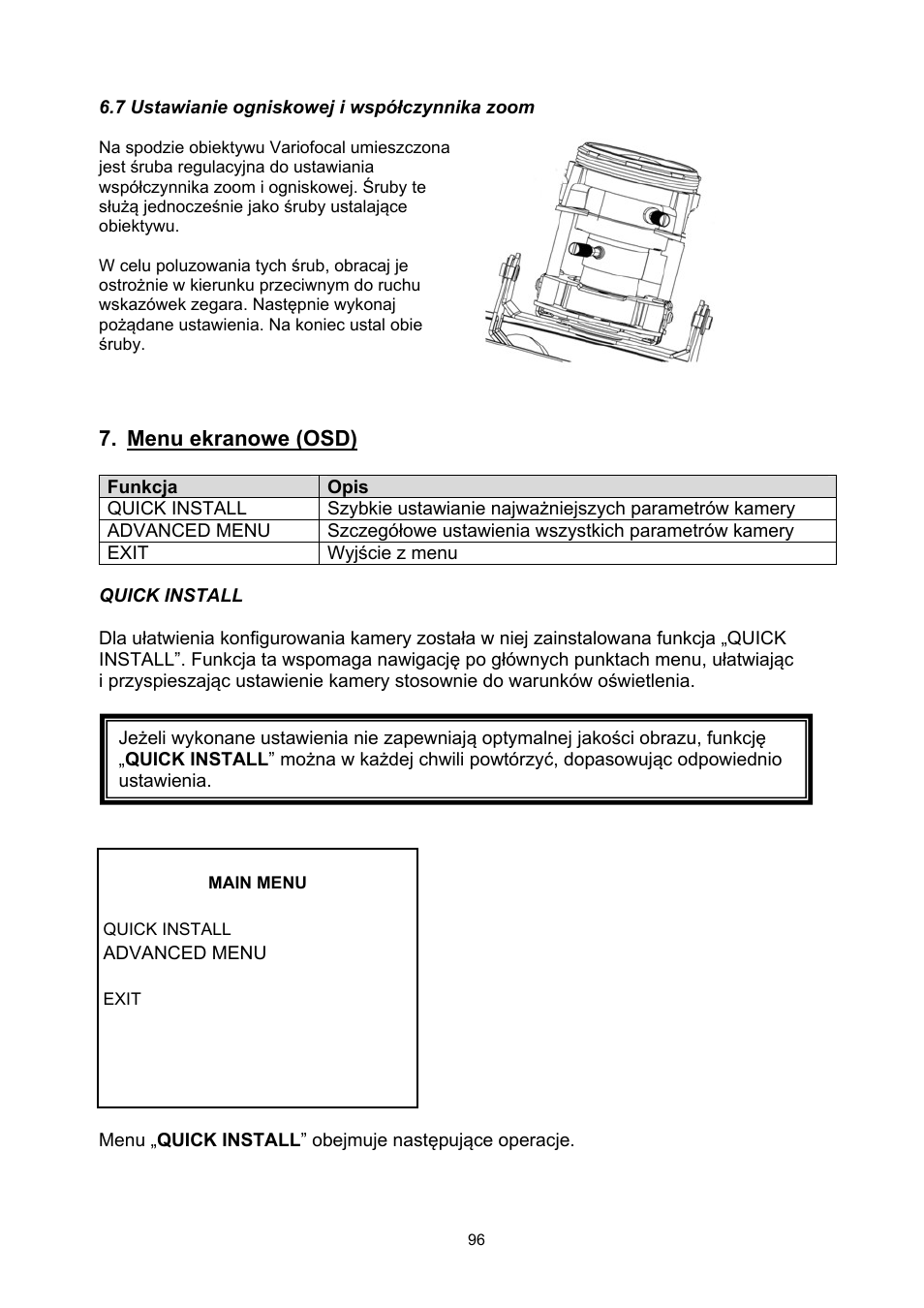 Menu ekranowe (osd) | ABUS TVHD71000 User Manual | Page 96 / 106