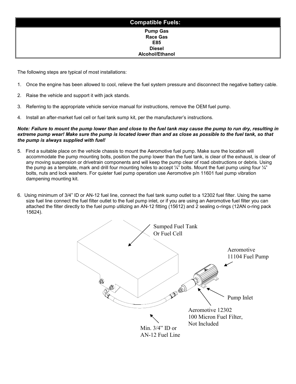 Aeromotive 11110 - MARINE ELIMINATOR FUEL PUMP User Manual | Page 2 / 5