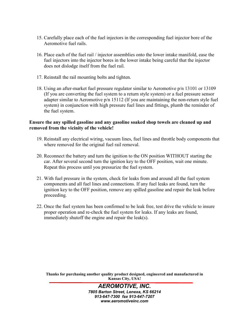 Aeromotive, inc | Aeromotive 14144 - 07-09 5.4L GT500 FUEL RAIL KIT User Manual | Page 3 / 4