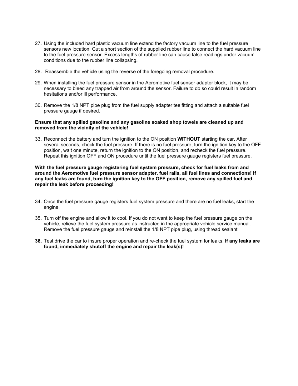 Aeromotive 14122 - 98 1_2-04 4.6L DOHC COBRA FUEL RAIL SYSTEM User Manual | Page 5 / 8
