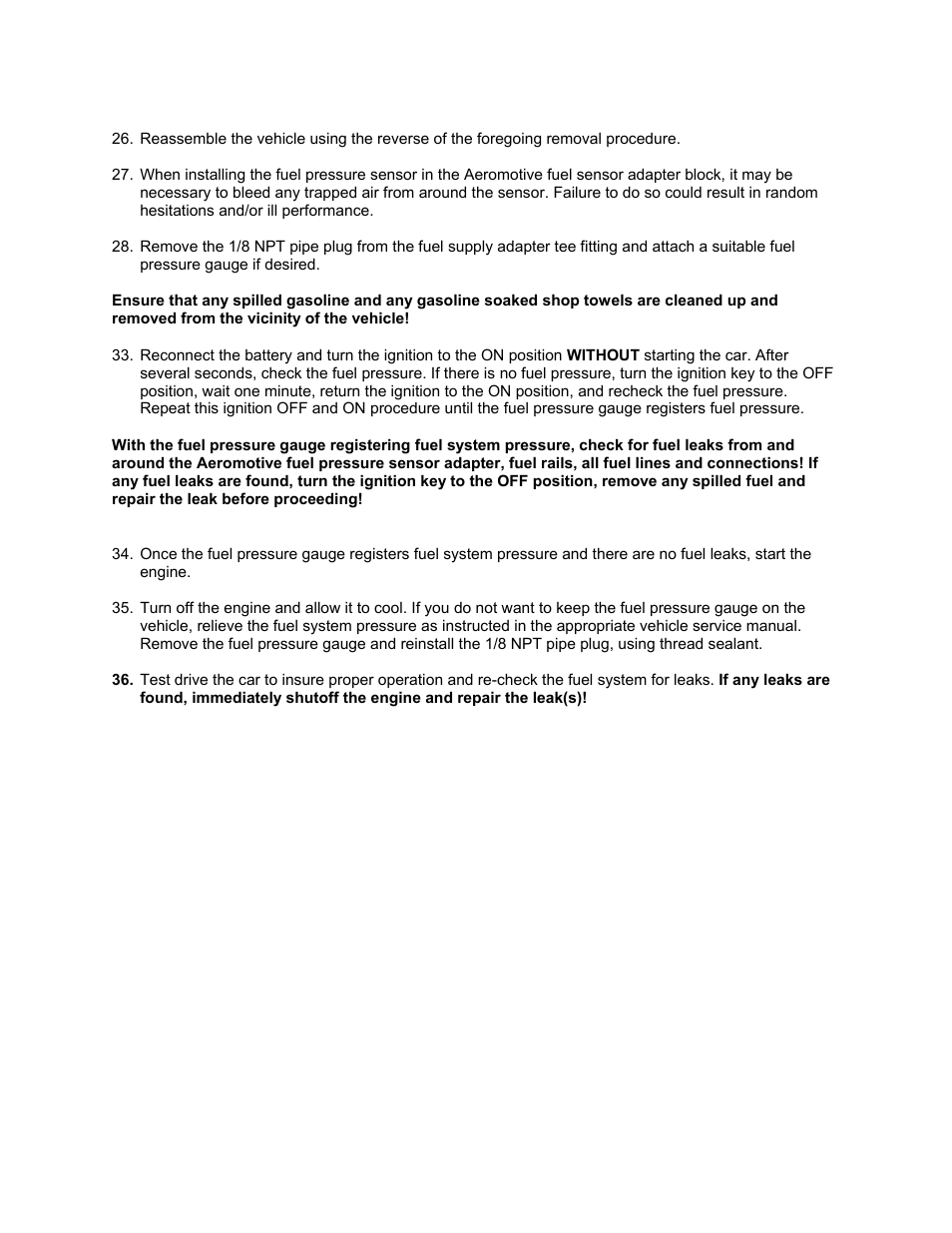 Aeromotive 14119 - 98 1_2-04 4.6L SOHC GT FUEL RAIL SYSTEM User Manual | Page 5 / 8