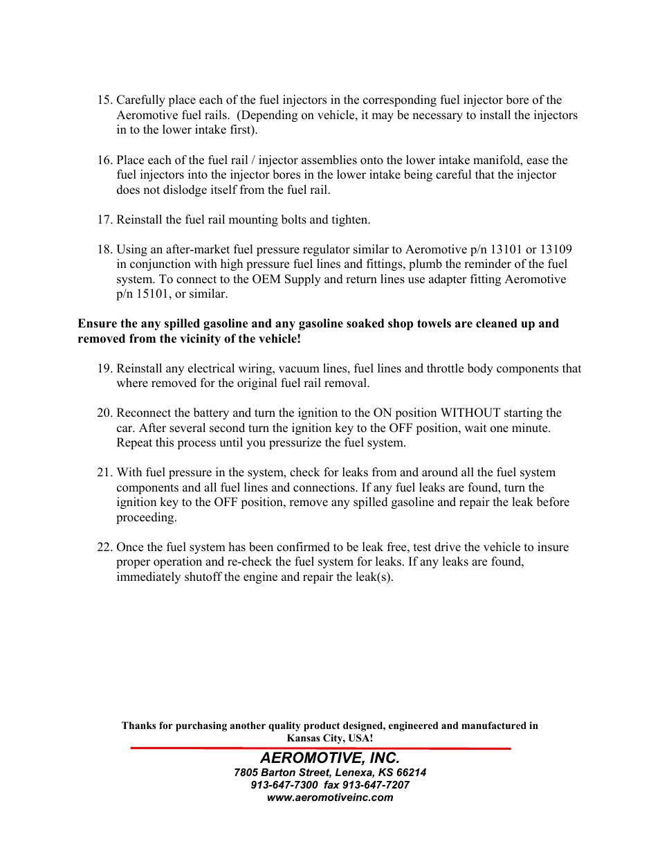 Aeromotive, inc | Aeromotive 14117 - 97-05 5.4L 2-VALVE TRUCK & SUV FUEL RAIL KIT User Manual | Page 3 / 4