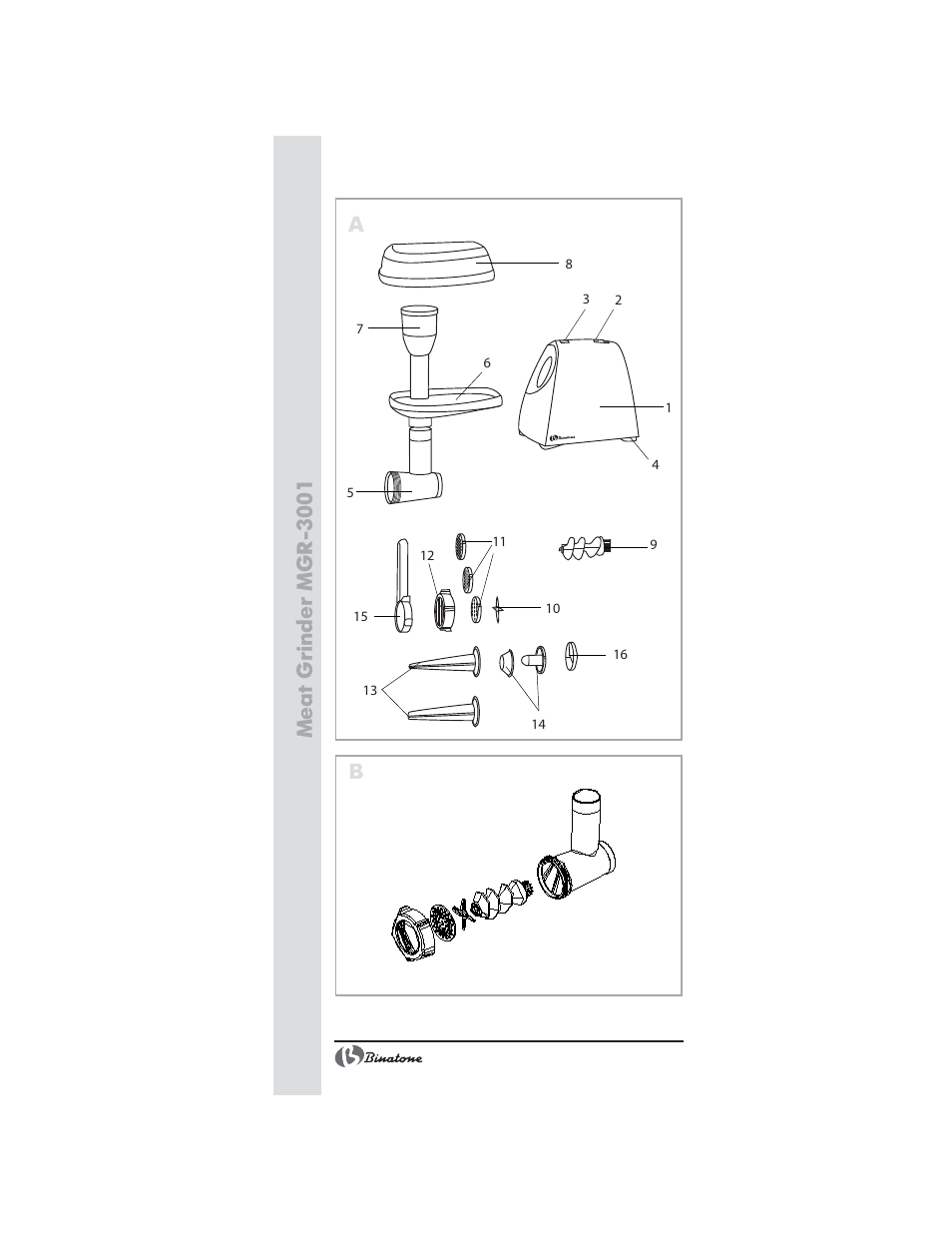 Meat grinder mgr300 1 a | Binatone MGR-3001 User Manual | Page 2 / 34
