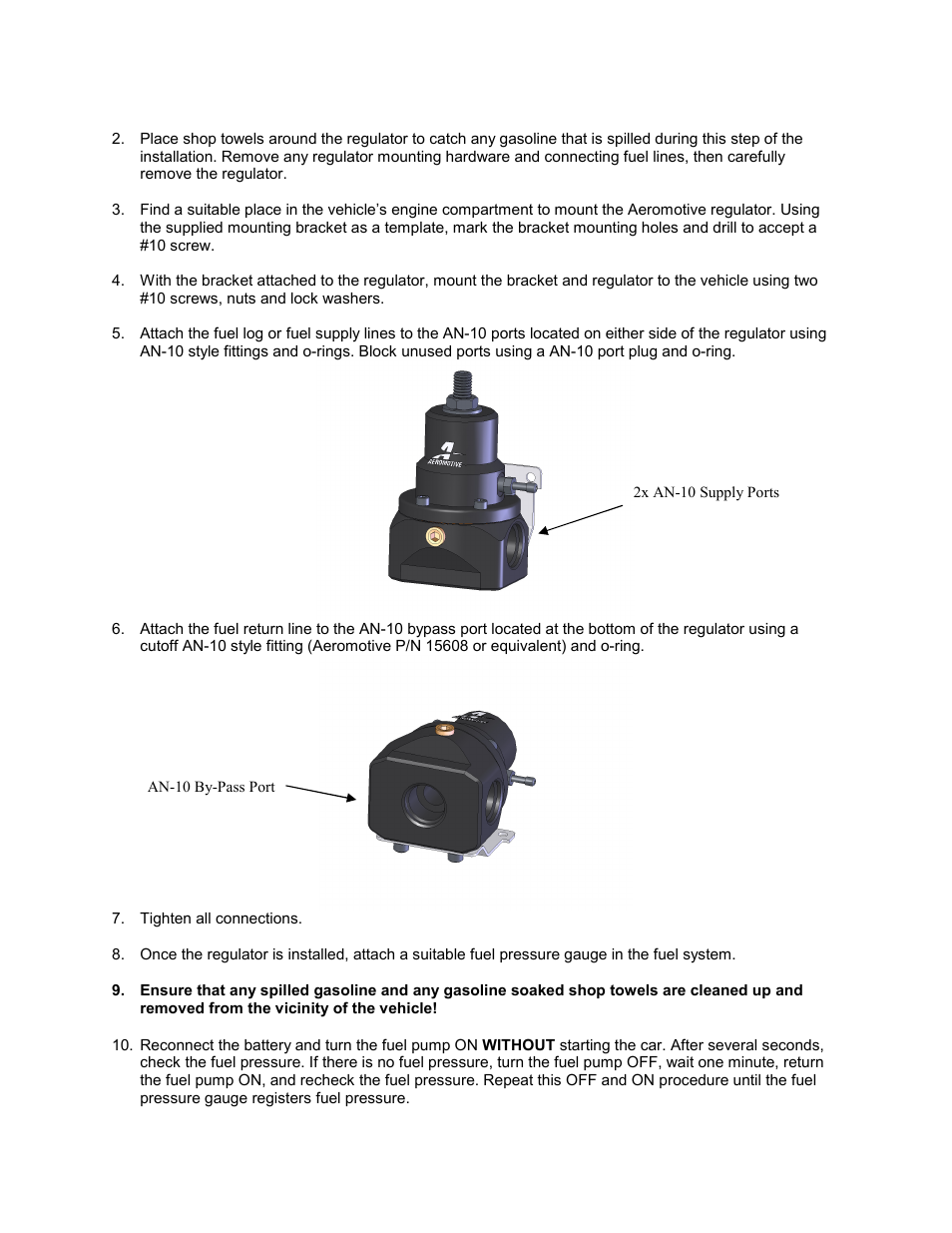 Aeromotive 13212 - A2000, 2-PORT BYPASS REGULATOR User Manual | Page 2 / 4