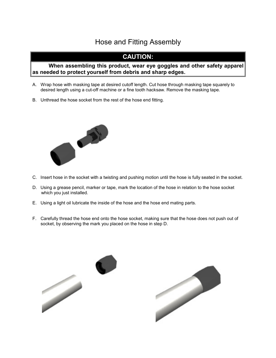 Hose and fitting assembly, Caution | Aeromotive 17156 - COBRA JET ENGINE KIT User Manual | Page 8 / 10