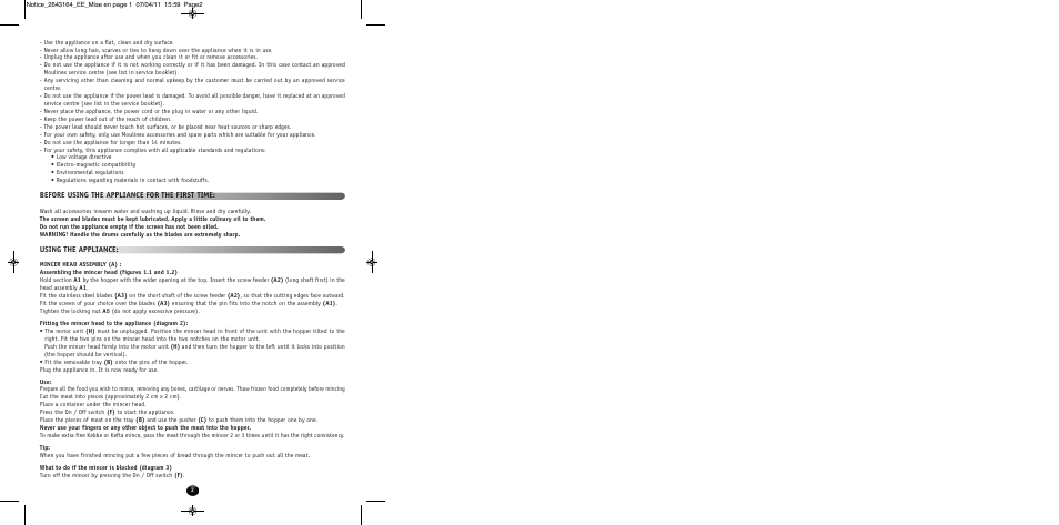 Moulinex HV8 ME645 User Manual | Page 5 / 120