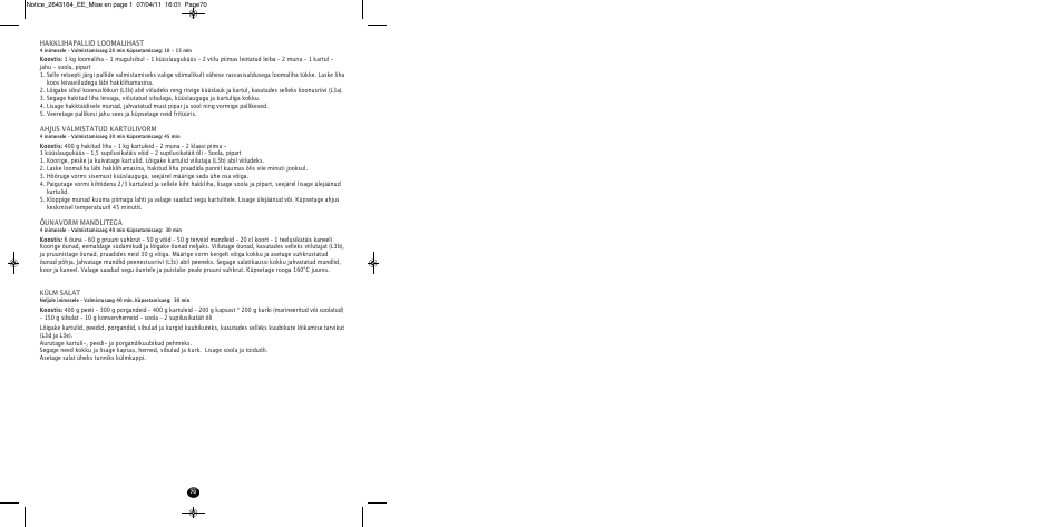 Moulinex HV8 ME645 User Manual | Page 73 / 120