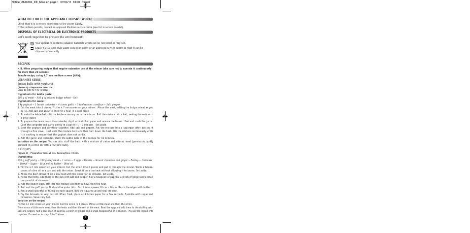 Moulinex HV8 ME645 User Manual | Page 9 / 120