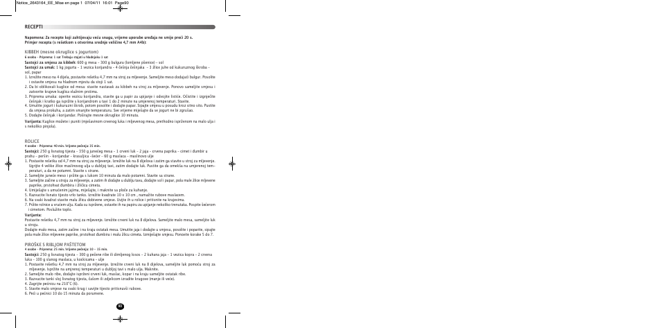 Recepti | Moulinex HV8 ME645 User Manual | Page 93 / 120