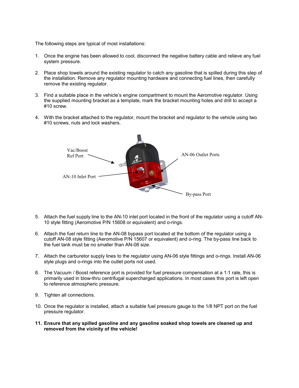 Aeromotive 13207 - MARINE A1000 BYPASS REGULATOR User Manual | Page 2 / 4