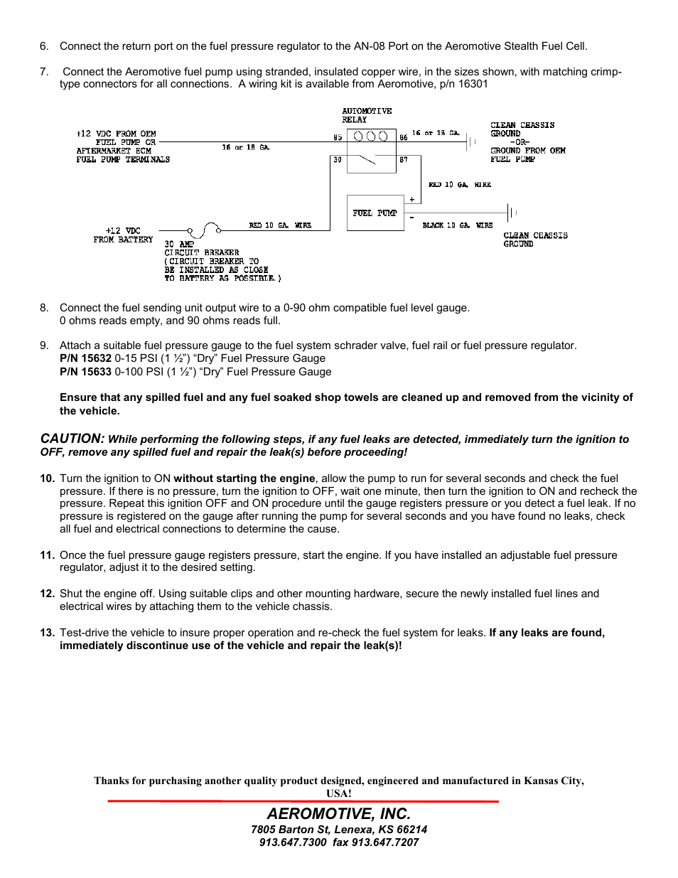 Aeromotive, inc | Aeromotive 18667 - 6G ELIMINATOR STEALTH FUEL CELL User Manual | Page 4 / 5