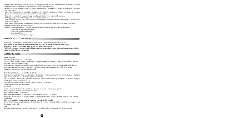 Teendők az első használat előtt: üzembe helyezés | Moulinex HV 8 ME610 User Manual | Page 34 / 102
