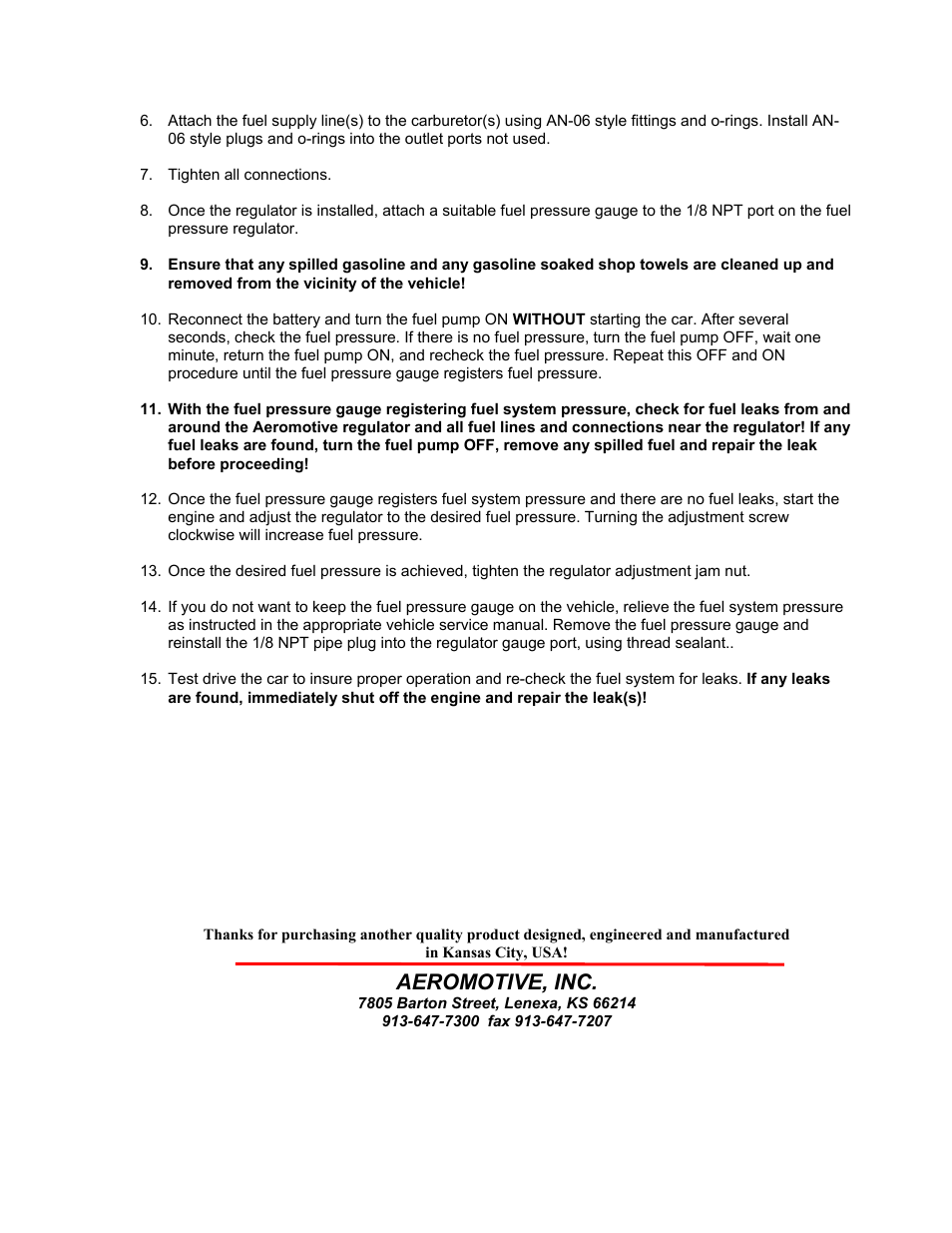 Aeromotive, inc | Aeromotive 13208 - PRO-STOCK, 4-PORT REGULATOR User Manual | Page 2 / 3