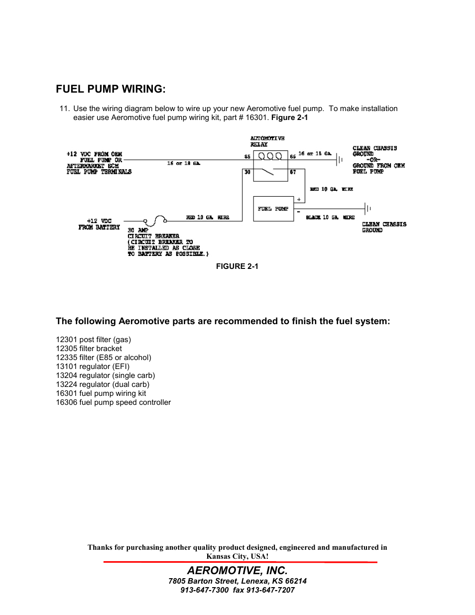 Aeromotive, inc, Fuel pump wiring | Aeromotive 18668 - UNIVERSAL A1000 STEALTH PUMP ASSEMBLY User Manual | Page 6 / 7