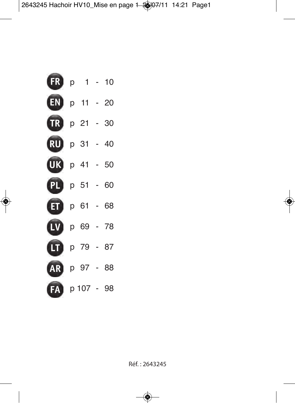 Moulinex HV10 ME850 User Manual | 118 pages