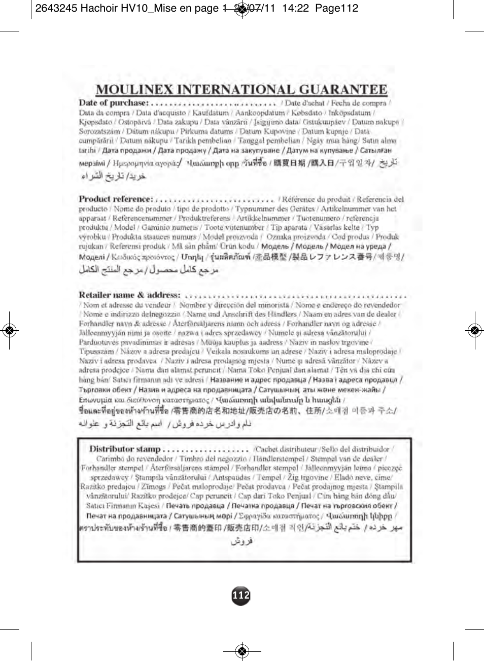 Moulinex HV10 ME850 User Manual | Page 118 / 118