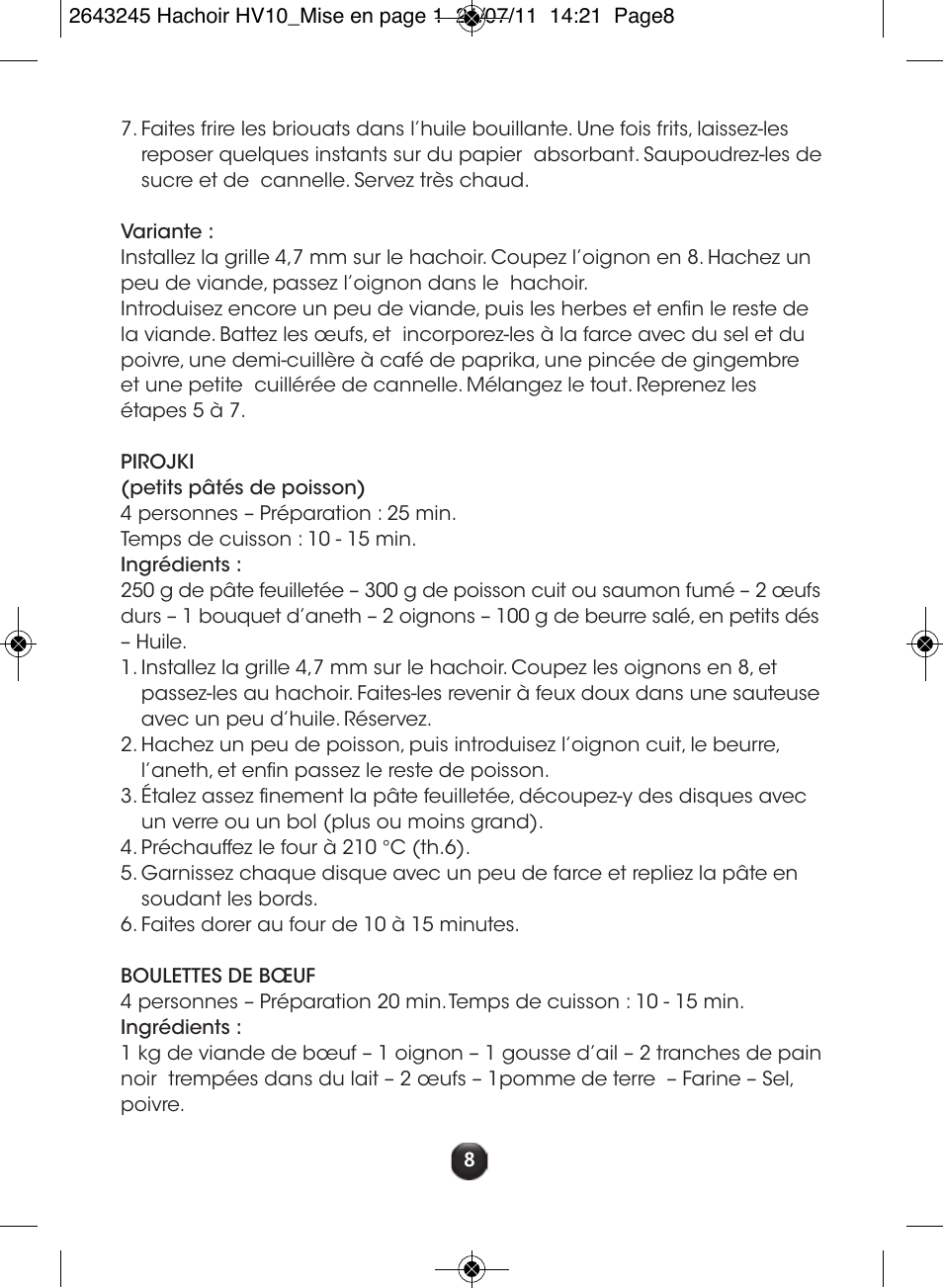 Moulinex HV10 ME850 User Manual | Page 14 / 118