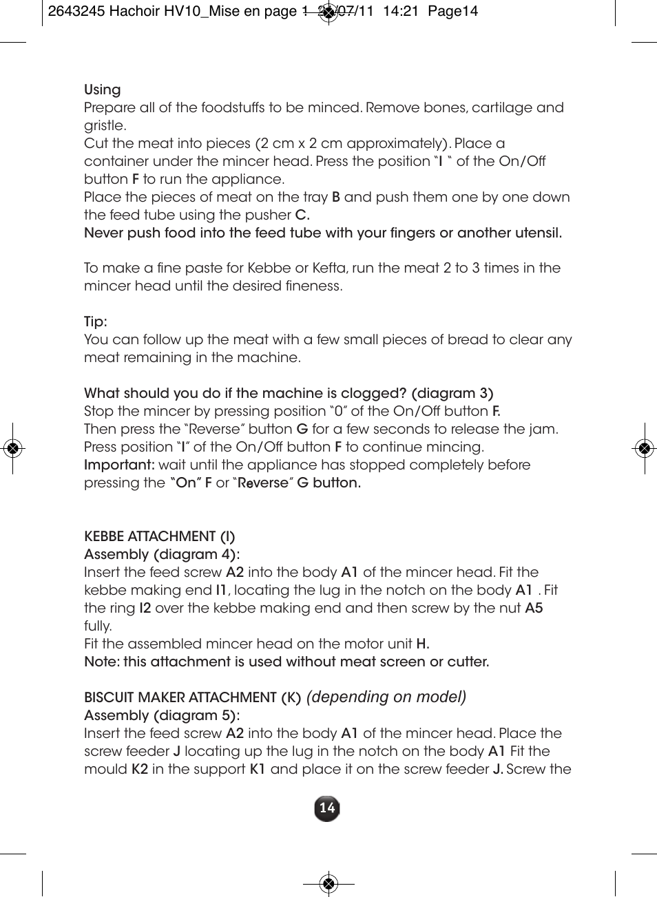 Moulinex HV10 ME850 User Manual | Page 20 / 118