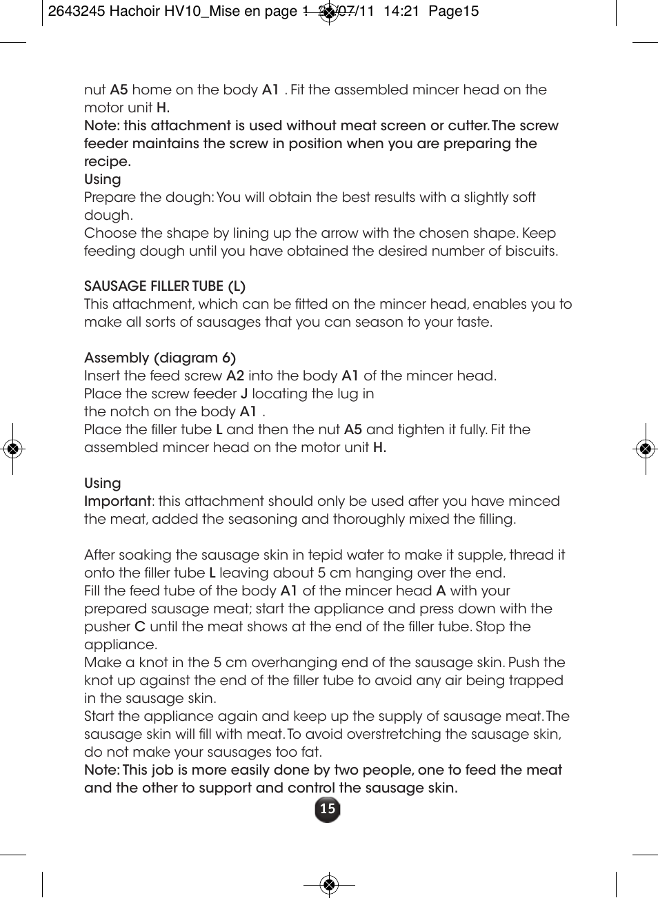 Moulinex HV10 ME850 User Manual | Page 21 / 118