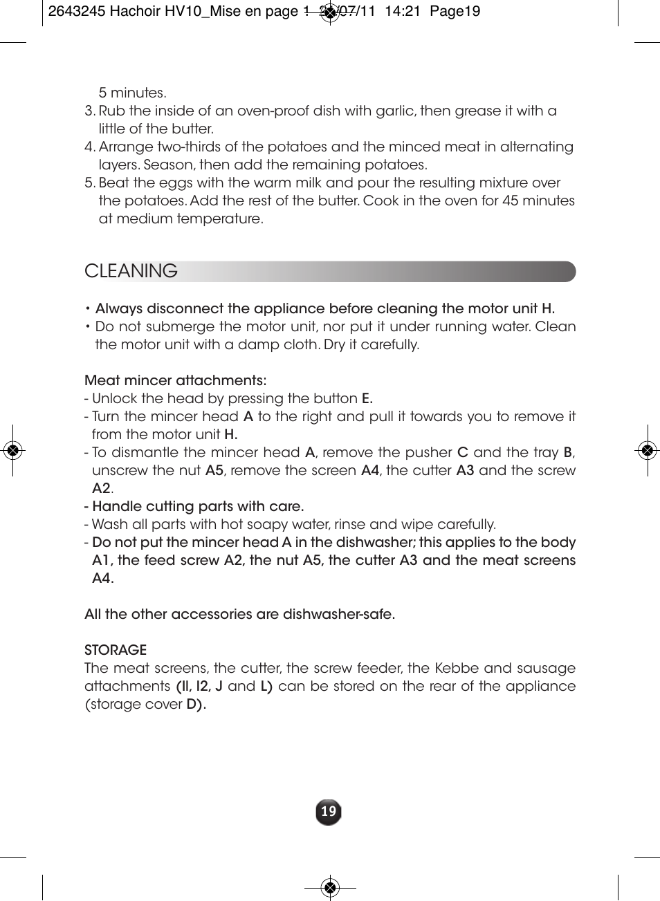 Cleaning | Moulinex HV10 ME850 User Manual | Page 25 / 118