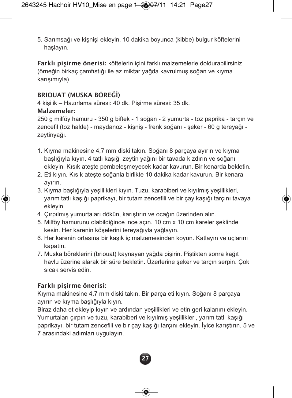 Moulinex HV10 ME850 User Manual | Page 33 / 118