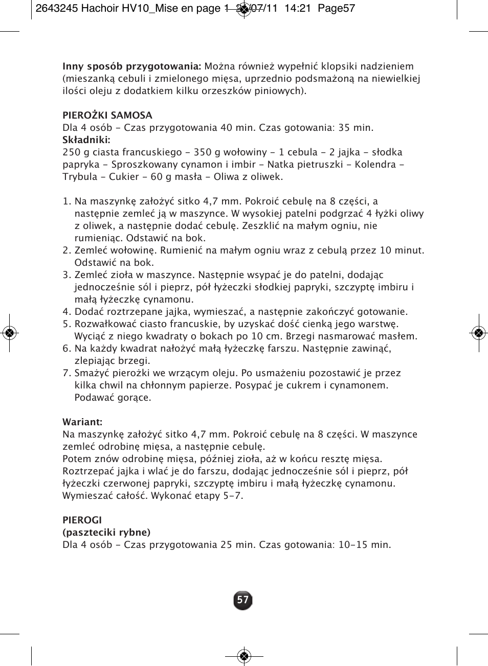 Moulinex HV10 ME850 User Manual | Page 63 / 118