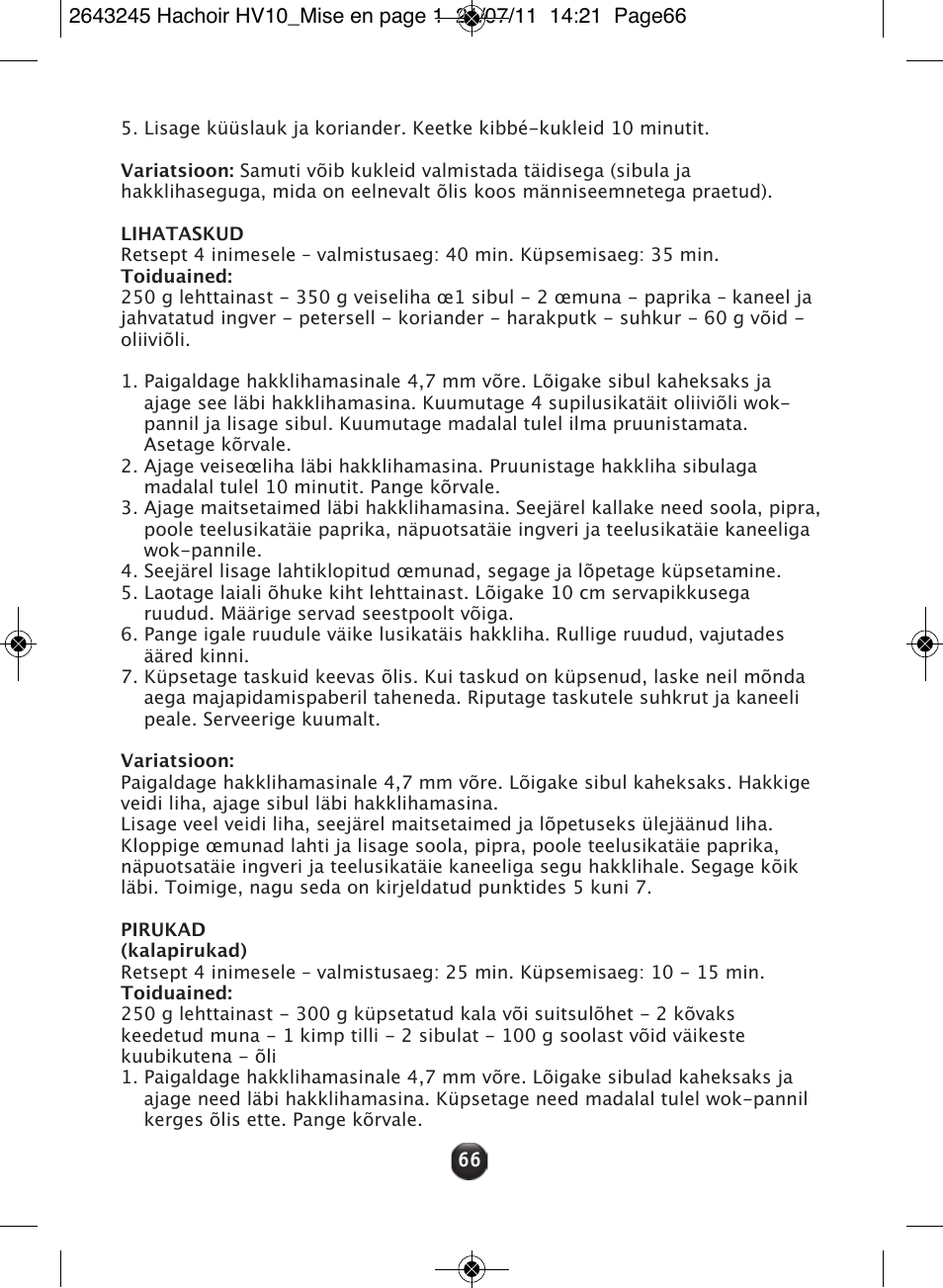 Moulinex HV10 ME850 User Manual | Page 72 / 118