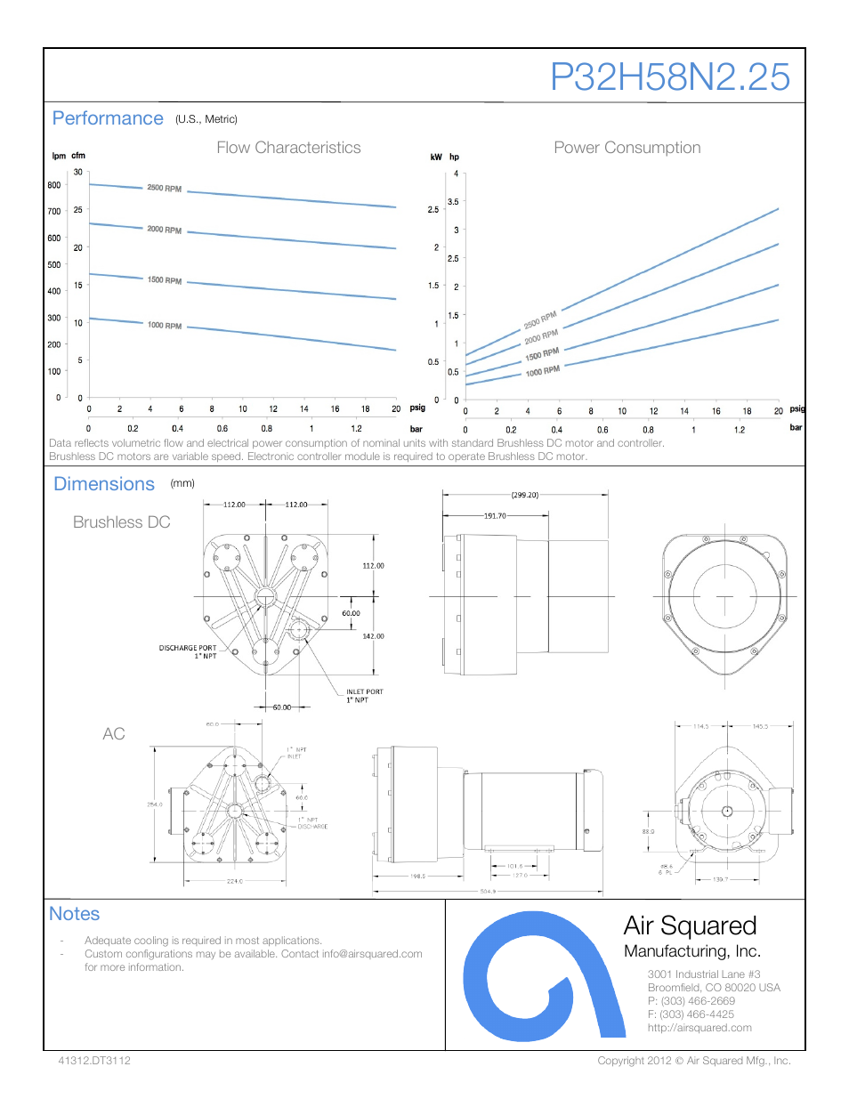 Air squared | Air Squared P32H58N2.25 User Manual | Page 2 / 2