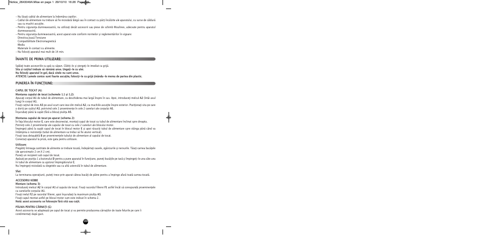 Punerea în funcţiune: înainte de prima utilizare | Moulinex HV 4 ME41513E User Manual | Page 113 / 134