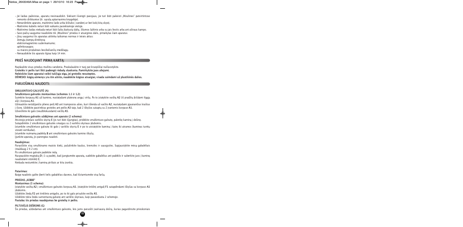 Paruošimas naudoti: prieš naudojant pirmą kartą | Moulinex HV 4 ME41513E User Manual | Page 14 / 134