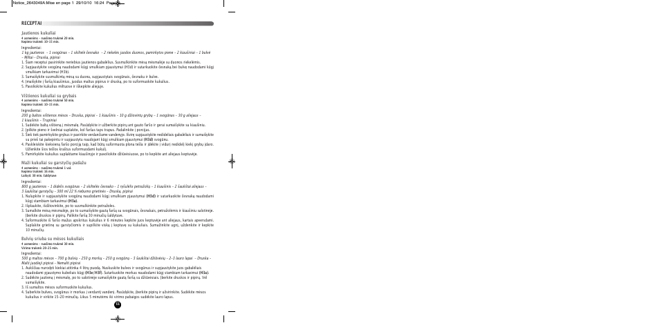Receptai | Moulinex HV 4 ME41513E User Manual | Page 18 / 134
