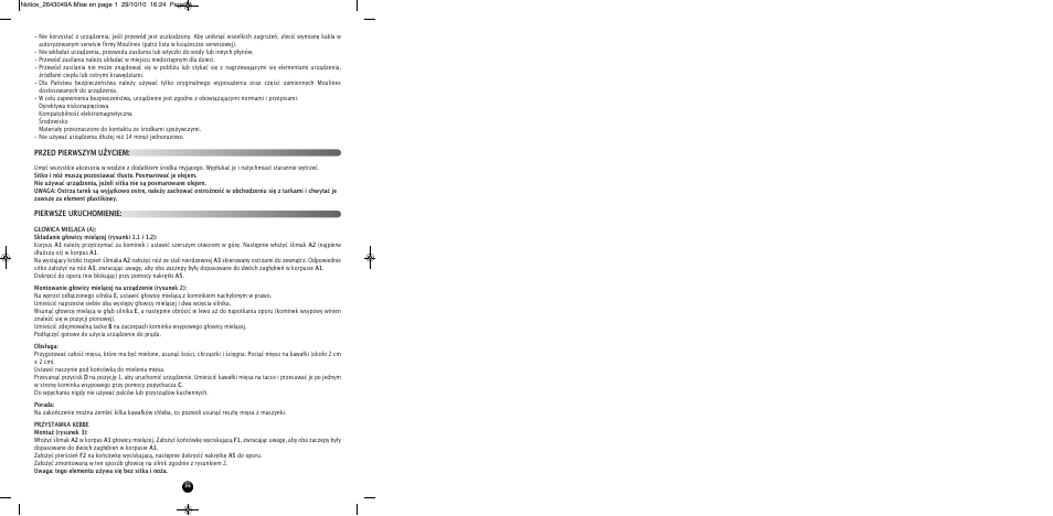 Pierwsze uruchomienie: przed pierwszym użyciem | Moulinex HV 4 ME41513E User Manual | Page 38 / 134