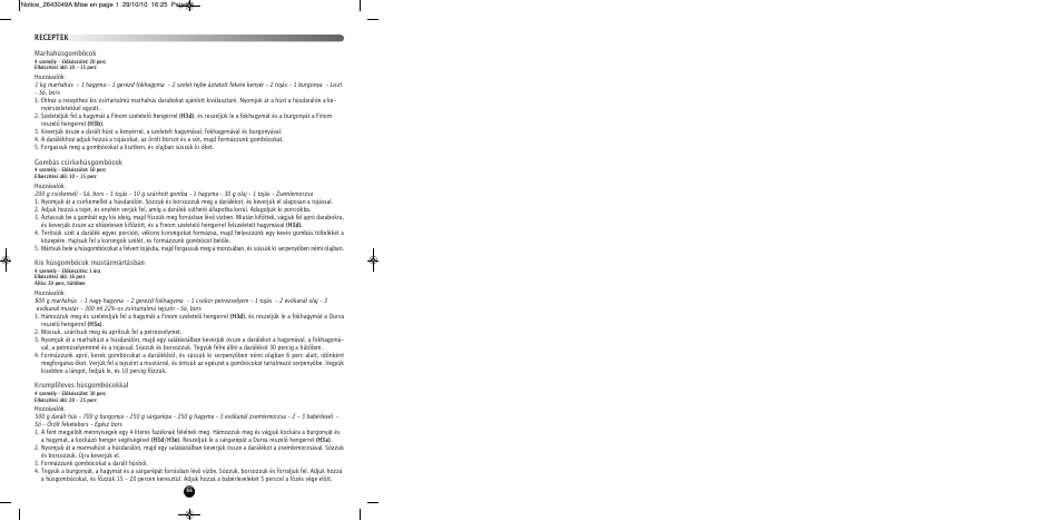 Receptek | Moulinex HV 4 ME41513E User Manual | Page 68 / 134