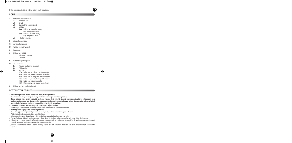 Bezpečnostní pokyny: popis | Moulinex HV 4 ME41513E User Manual | Page 71 / 134