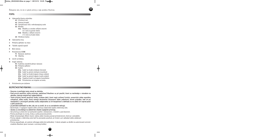 Bezpečnostné pokyny: popis | Moulinex HV 4 ME41513E User Manual | Page 79 / 134