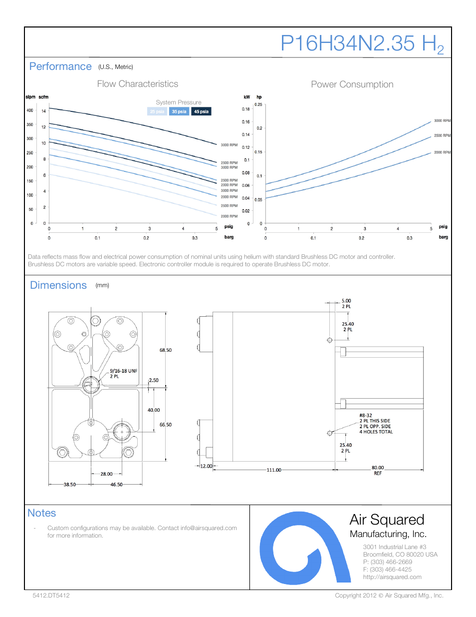 Air squared | Air Squared P16H34N2.35 H2 User Manual | Page 2 / 2