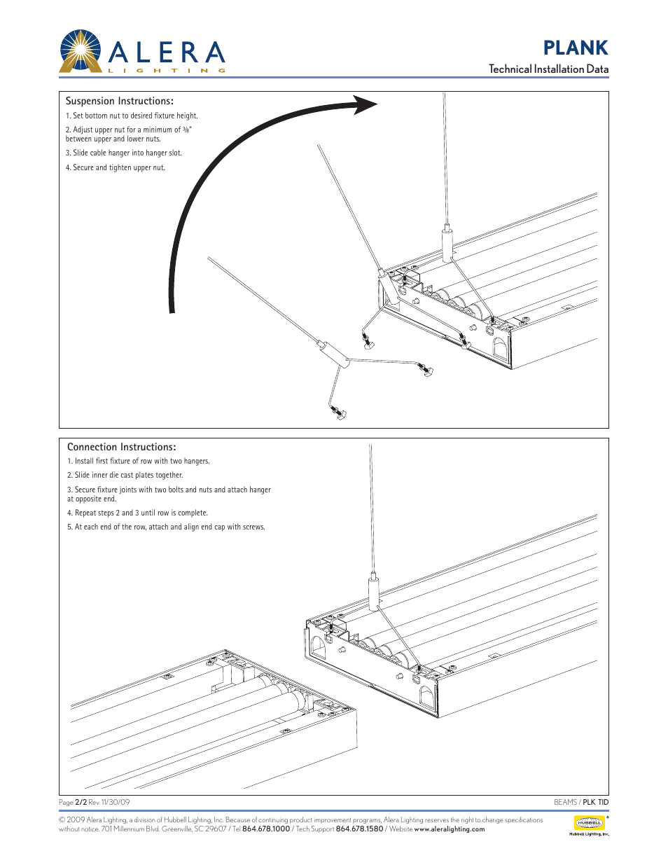 Plank | Alera Lighting PLK User Manual | Page 2 / 2