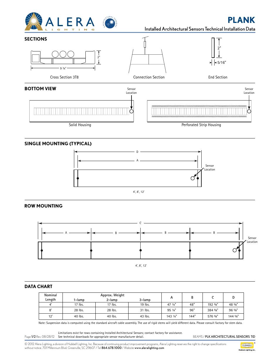 Alera Lighting PLK - Arch Sensors User Manual | 2 pages