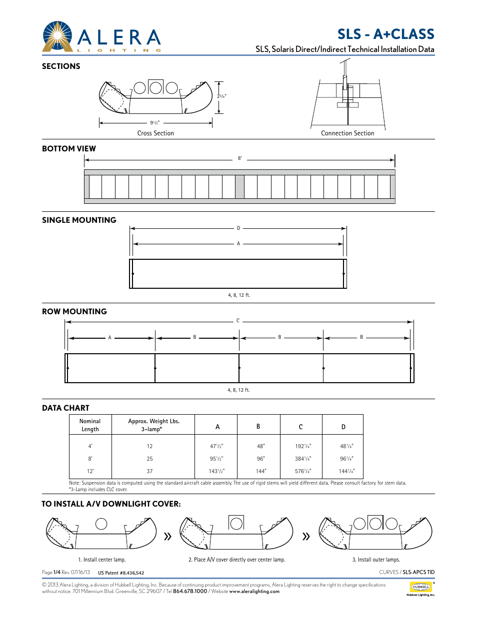 Alera Lighting APCS SLS User Manual | 4 pages