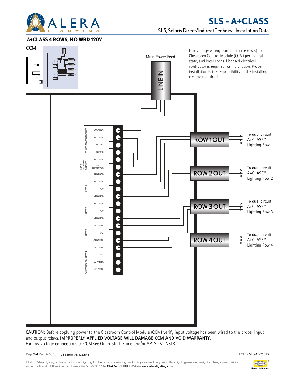 Sls - a+class, A+class 4 rows, no wbd 120v | Alera Lighting APCS SLS User Manual | Page 3 / 4