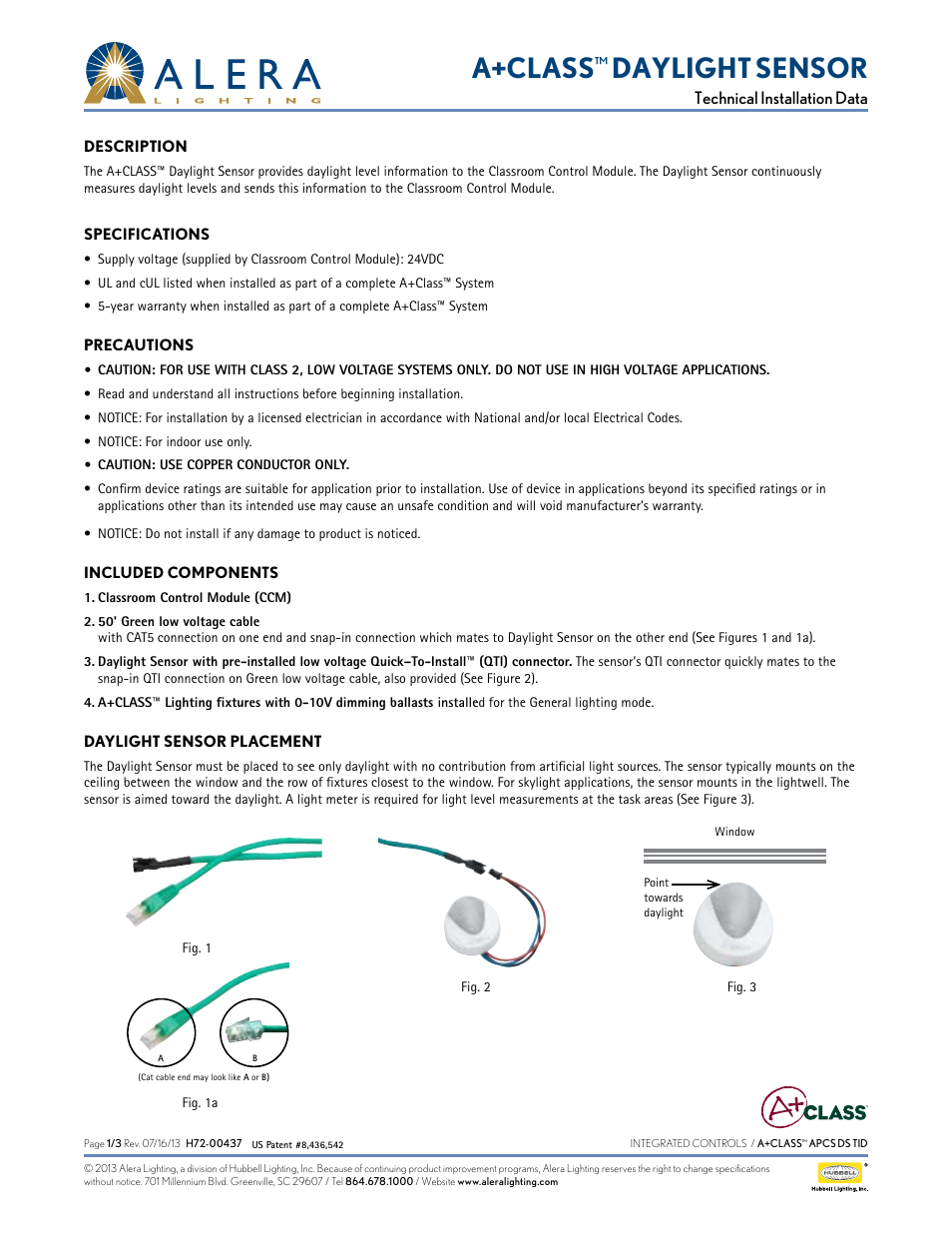 Alera Lighting APCS DS User Manual | 3 pages