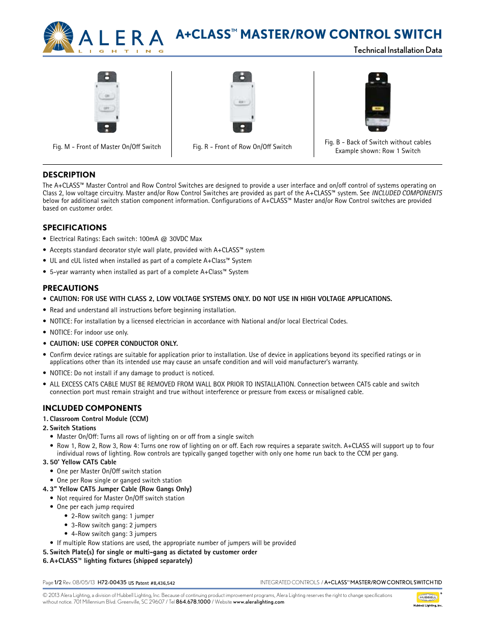 Alera Lighting APCS MRCS User Manual | 2 pages