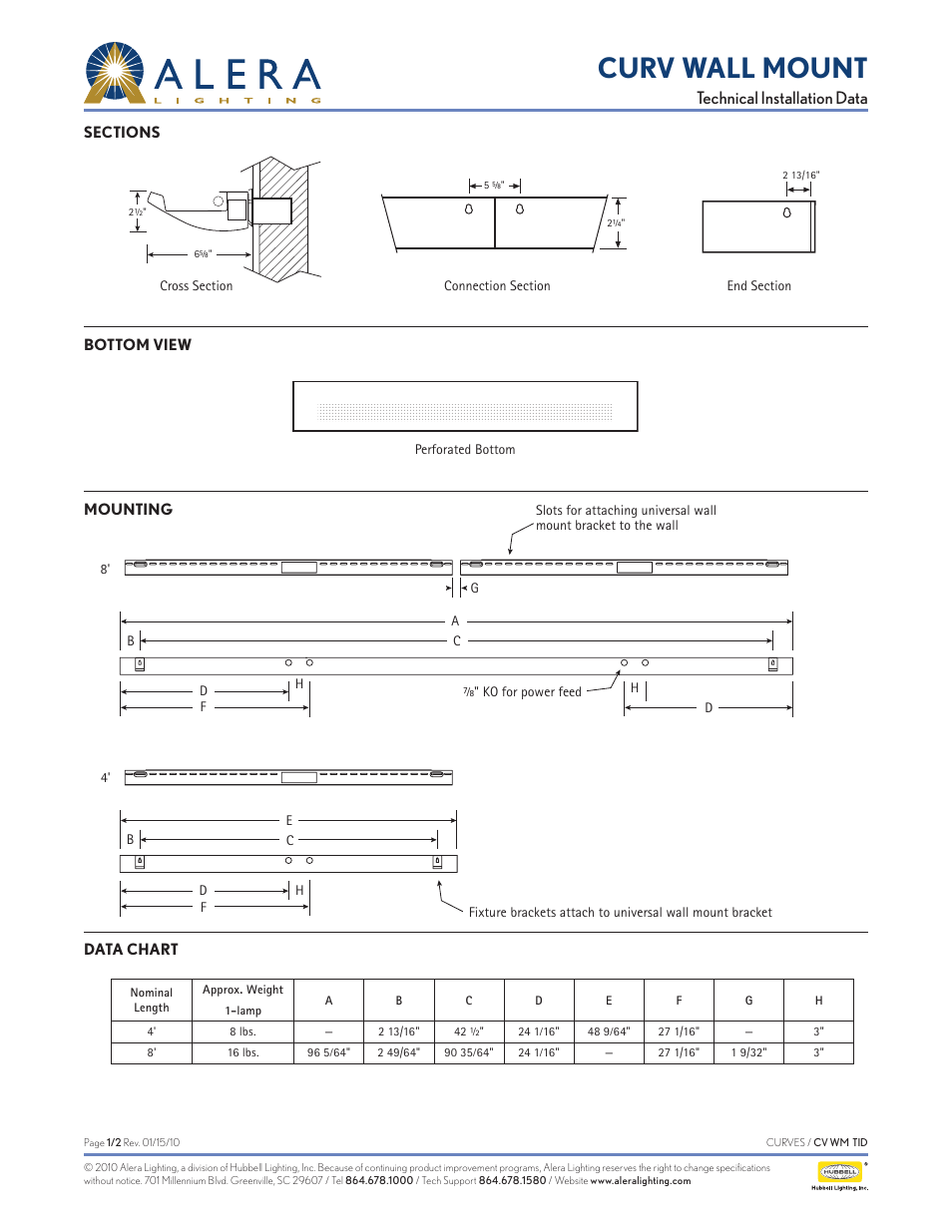 Alera Lighting CVWM User Manual | 2 pages