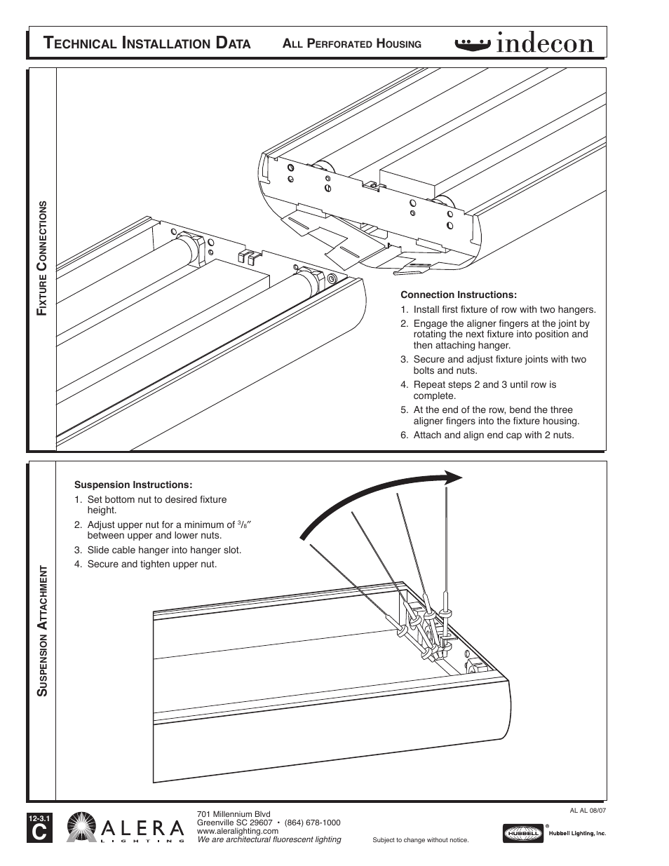 Alera Lighting IDC - All Perforated User Manual | Page 2 / 2