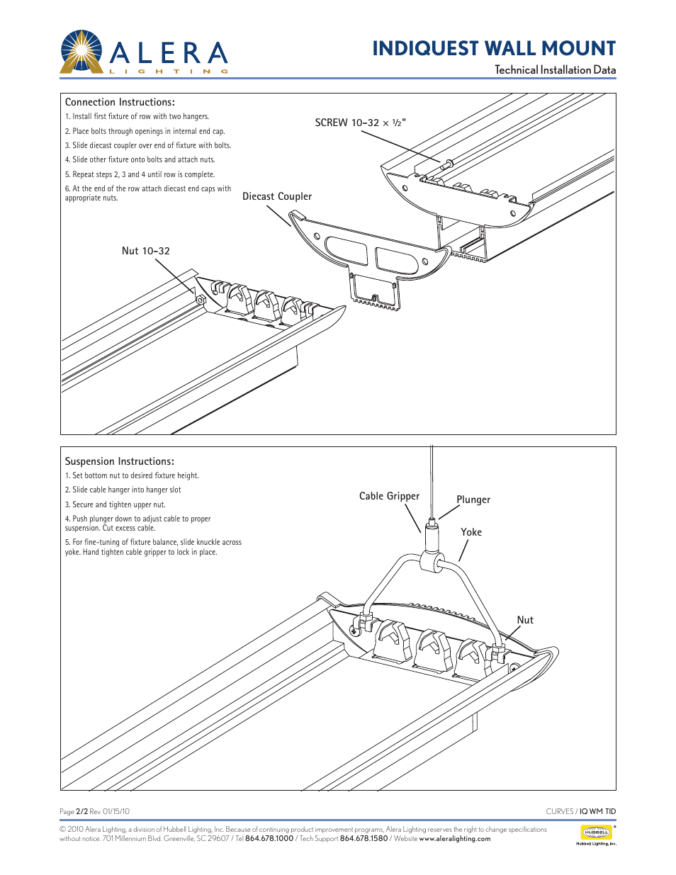 Indiquest wall mount | Alera Lighting IQ - Wall Mount User Manual | Page 2 / 2