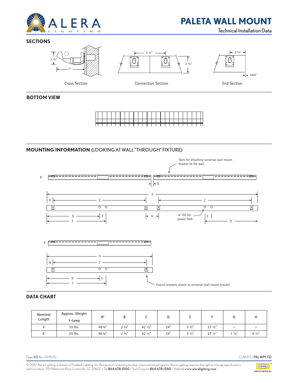 Alera Lighting PAL WM User Manual | 2 pages