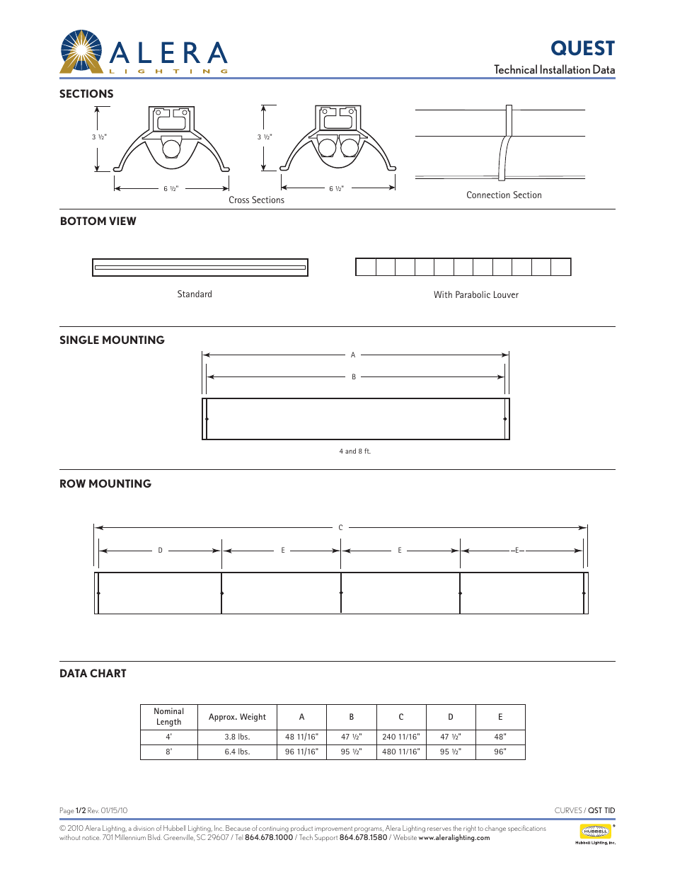 Alera Lighting QST User Manual | 2 pages